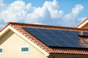 solar panels on tile roofing
